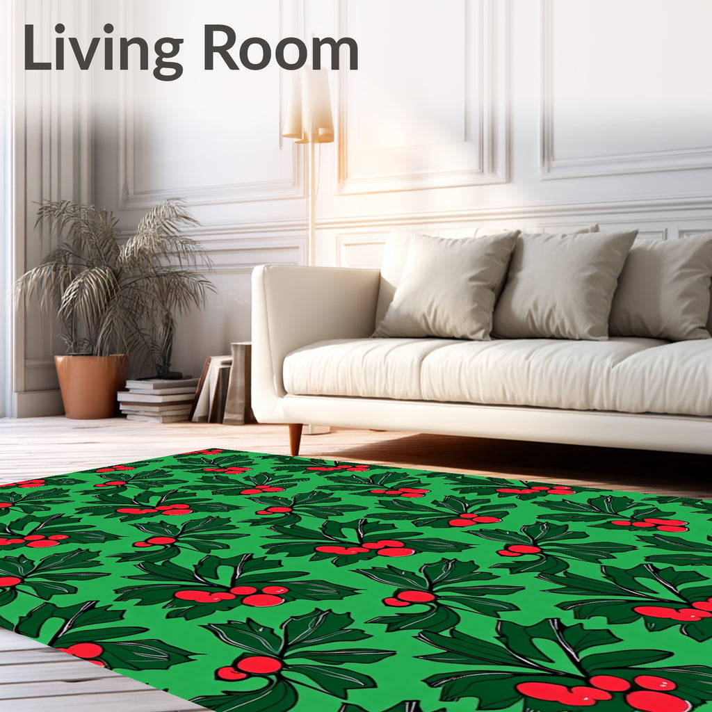 Holiday Holly Berry Garland Rug