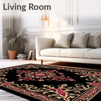 Crimson Gold Elaborate Filigree Rug
