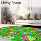 Vibrant Spring Easter Egg Stripes Rug