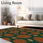 Autumn Pinecone Woodland Forest Rug