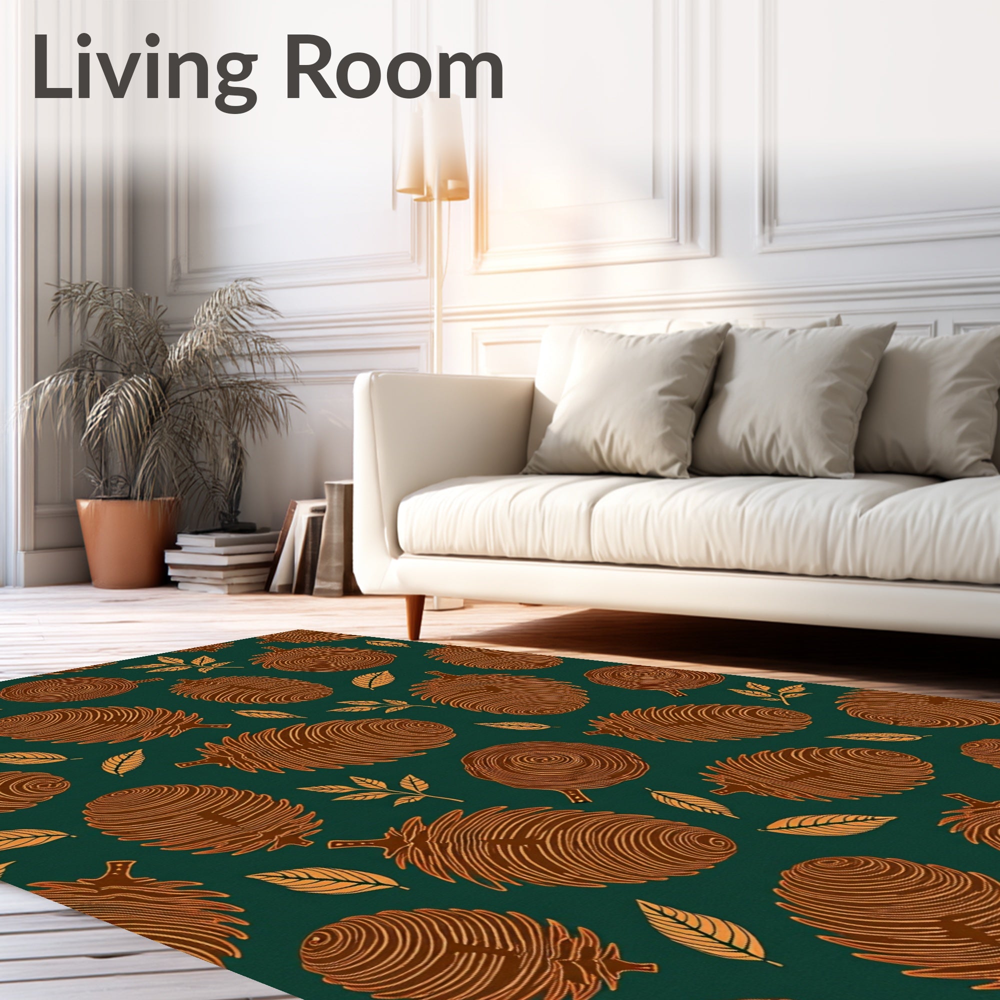 Autumn Pinecone Woodland Forest Rug