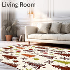 Festive Christmas Trees Ornament Snowflakes Rug
