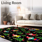 Festive Gnomes and Christmas Trees Collage Rug