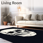Monochromatic Skull Portrait Rug