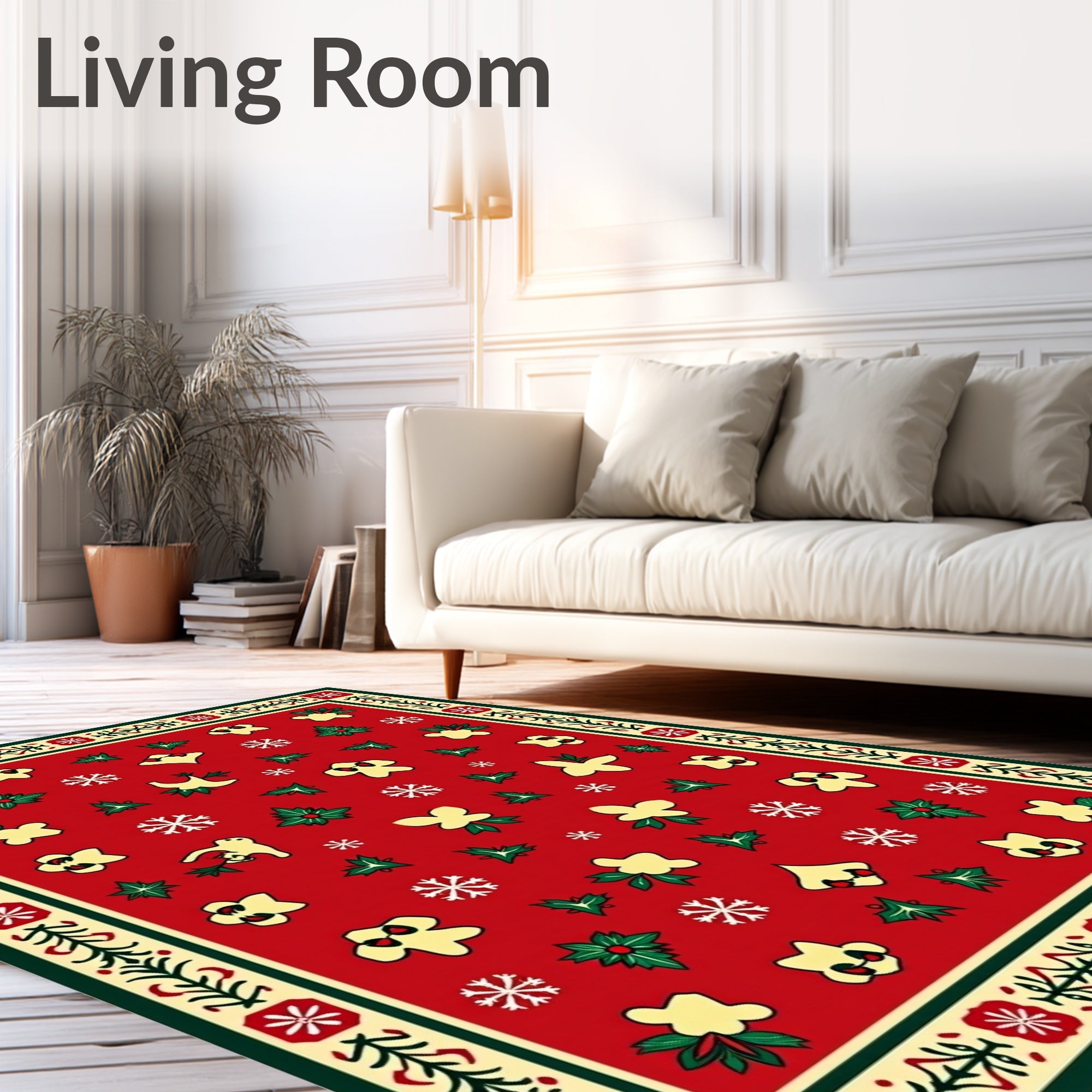 Jolly Red Holiday Scatter Rug