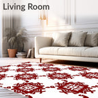 Classic Red Starburst Repeat Rug