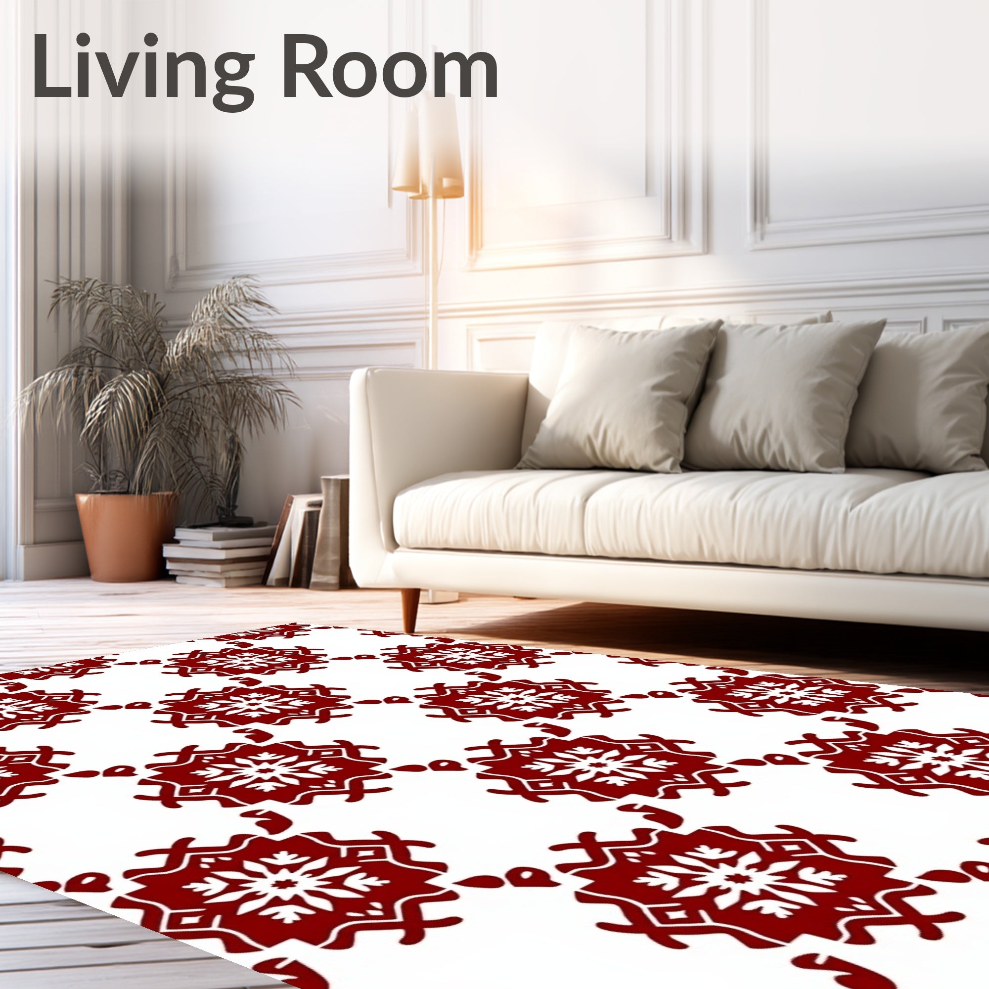 Classic Red Starburst Repeat Rug