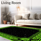 Neon Black Starry Night Border Rug