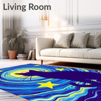 Midnight Starry Night Cat Rug