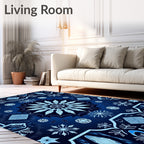 Celestial Deep Blue Medallion Mandala Rug