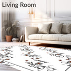 Whimsical Floral Botanical Medallion Scarlet Rug