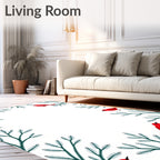 Red Cardinals On Spruce Branches Rug