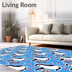 Whimsical Penguin Winter Wonderland Rug