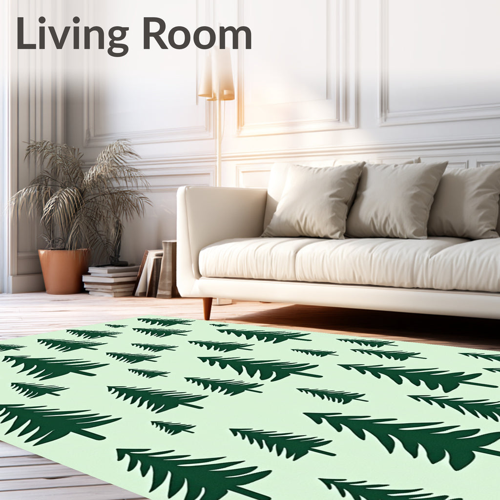 Dark Green Pine Tree Meadow Rug