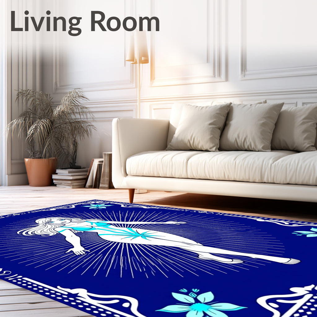 Azure Aura Woman Bursting Light Rug