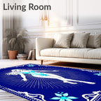Azure Aura Woman Bursting Light Rug