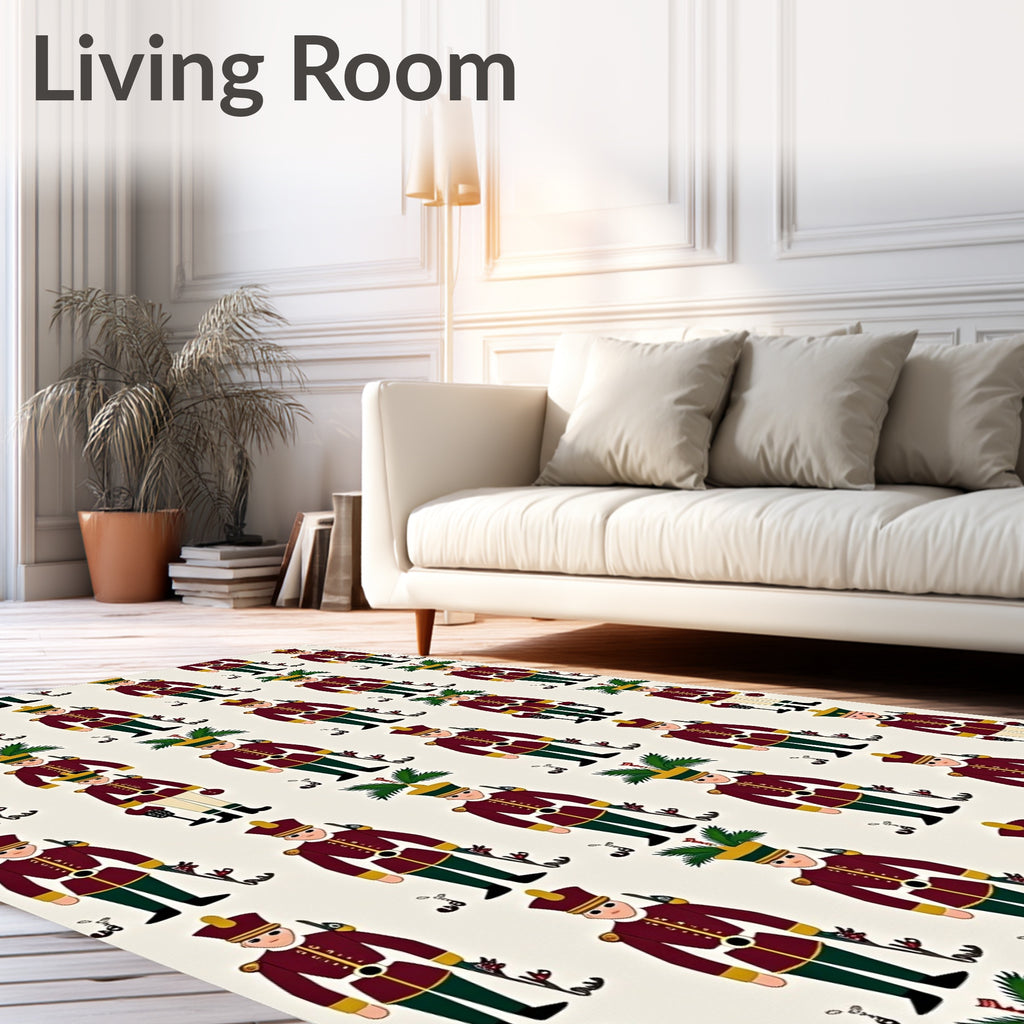 Crimson Soldiers with Green Foliage Accents Rug