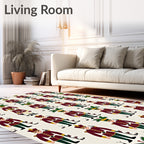 Crimson Soldiers with Green Foliage Accents Rug