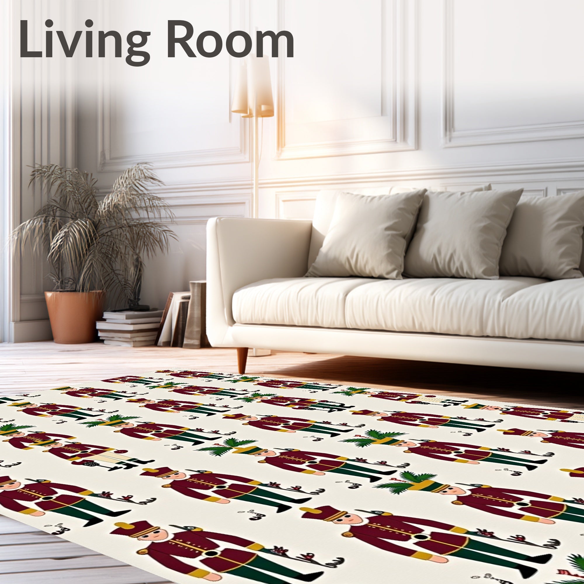 Crimson Soldiers with Green Foliage Accents Rug