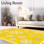 Golden Yellow Snowflake Collection Rug
