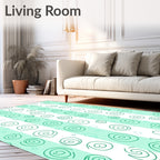 Green Spiral Stripe Collage Rug
