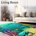Ocean Turtles and Coral Reef Rug