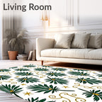 Green Tropical Star Swirl Rug