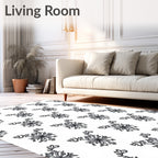 Black White Snowflake Nova Rug
