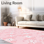 Delicate Rose Floral Sunburst Rug