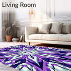 Vibrant Purple Starburst Kaleidoscope Rug