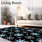 Winter White Blue Snowflake Scatter Rug
