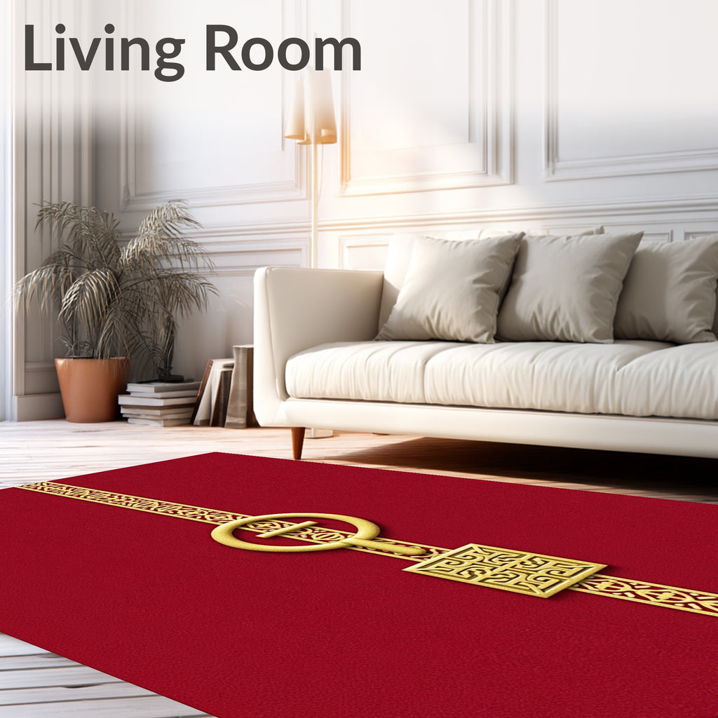 Crimson Gold Linear Tapestry Rug