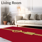 Crimson Gold Linear Tapestry Rug