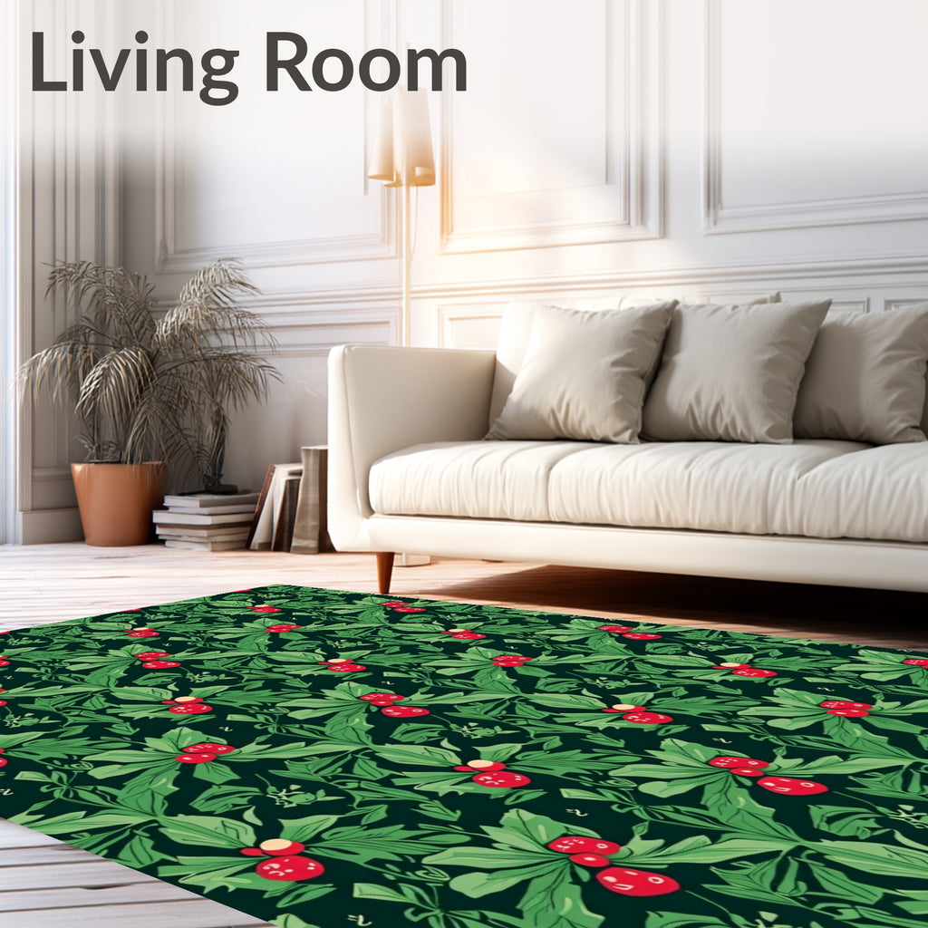 Vintage Berry Holly Evergreen Rug