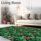 Vintage Berry Holly Evergreen Rug