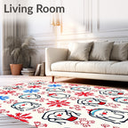 Winter Snowman Snowflake Delight Rug