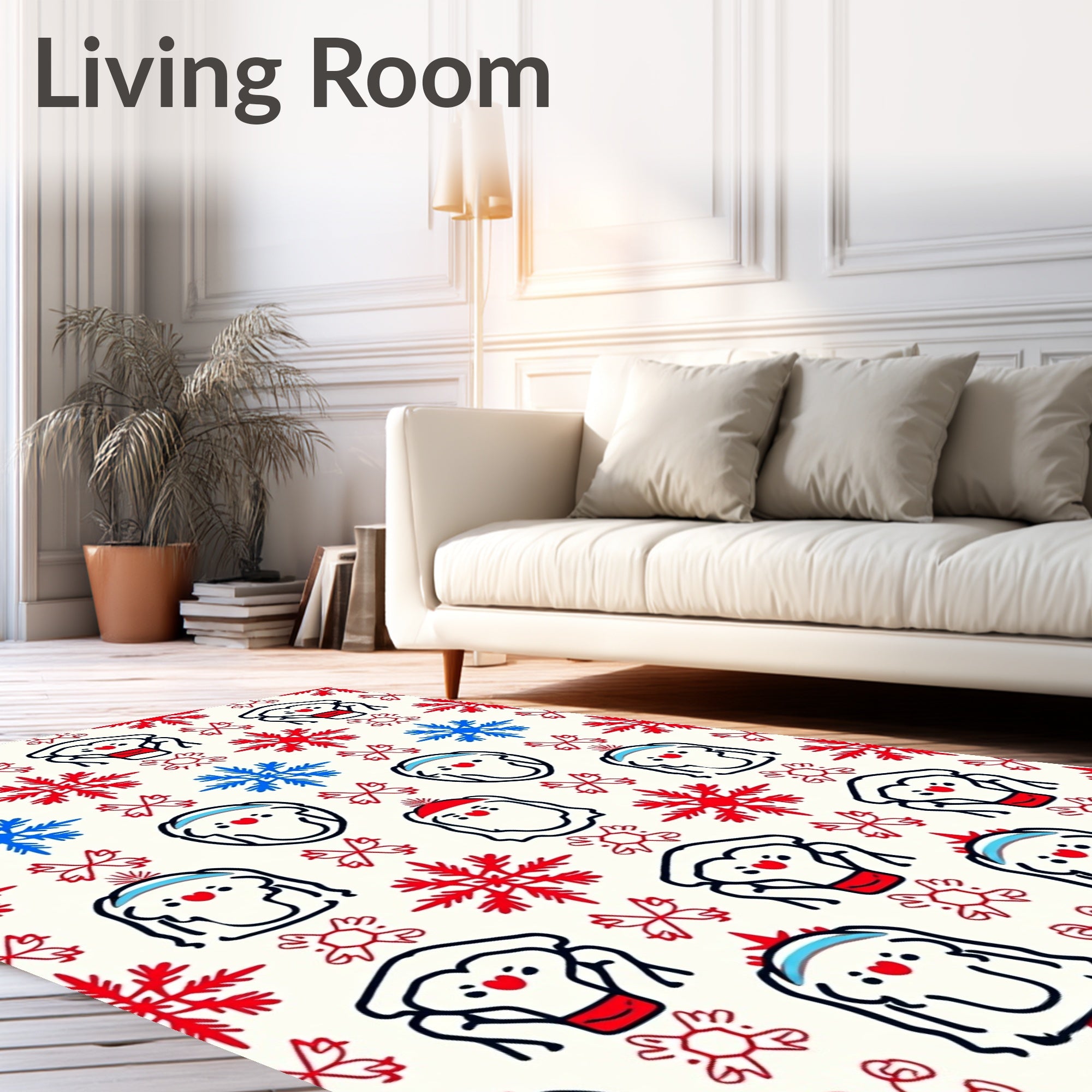 Winter Snowman Snowflake Delight Rug
