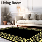 Golden Vine Foliage Rectangle Rug