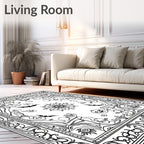 Spooky Halloween Black Ghosts Bats Pumpkins Rug