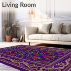Regal Purple Berry Foliage Border Rug