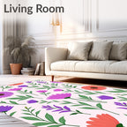 Spring Meadow Floral Garden Rug