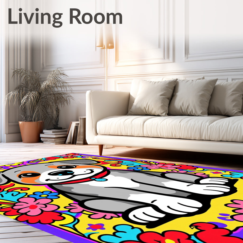 Psychedelic Puppy Floral Vibrance Rug
