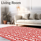 Red Swirl Stripe Rug