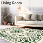 Deep Forest Bloom Mandala Tapestry Rug