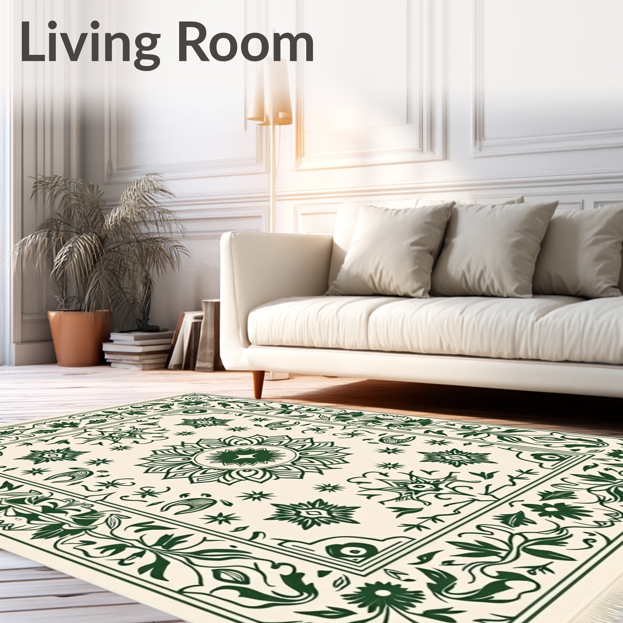 Deep Forest Bloom Mandala Tapestry Rug