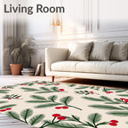 Christmas Evergreen Berry Scatter Rug