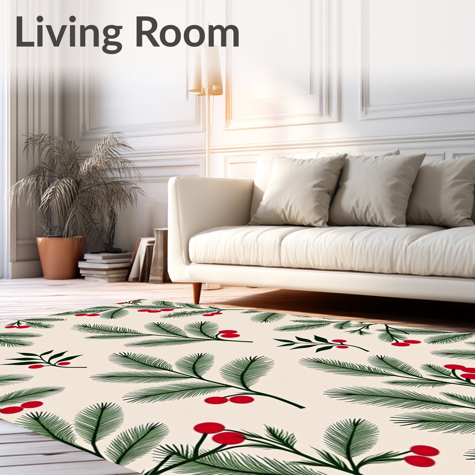 Christmas Evergreen Berry Scatter Rug