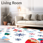 Cute Elf Snowflake Christmas Celebration Rug