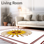 Radiant Yellow Sunburst Mandala Rug