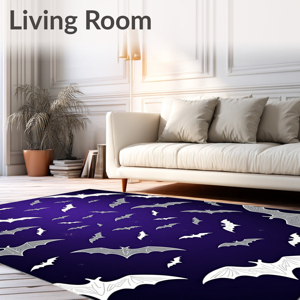 Flipping Bats Night Sky Rug